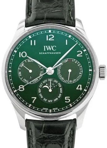 IWC Herreklokke IW344207 Portugieser Grønn/Lær Ø42.4 mm