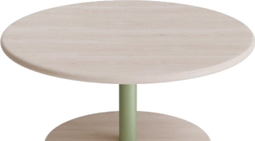 Bord Donut, Ø700 Mm, Højde 350 Mm, Hvidpigmenteret Ask På Grønt Understel