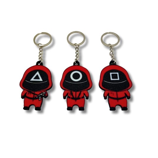 3 pack Squid Game 2 soldat nøkkelring kjedeglidelås 3 pack Squid Game 2 soldat nøkkelring kjedeglidelås