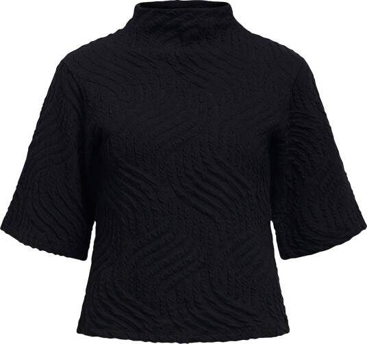 Object Bluse Objmeral 2/4 Re High Neck Top E Ci Svart