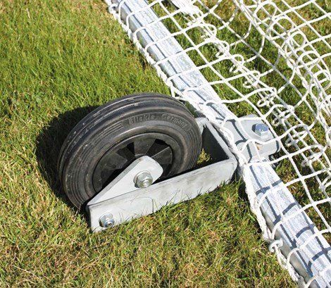 Transporthjul til fotballmål for montering i bakliggeren