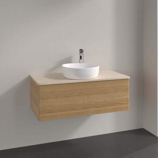 Villeroy & Boch Antao Servantskap med 1 skuff 100x50x36 cm u/lys Eik/Crème Villeroy & Boch Antao Servantskap med 1 skuff 100x50x36 cm u/lys Eik/Crème