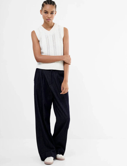 French Connection Fletcher Wide Leg Denim Trouse - Grey - 36 French Connection Fletcher Wide Leg Denim Trouse - Grey - 36