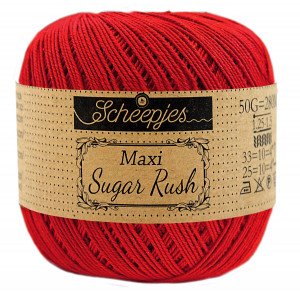 Scheepjes Maxi Sugar Rush Garn Unicolor 722 Rød