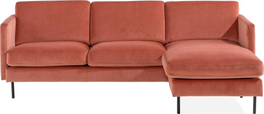 Teodin Fløyelssofa 2 seters med Divan Høyre Rosa Teodin Fløyelssofa 2 seters med Divan Høyre Rosa