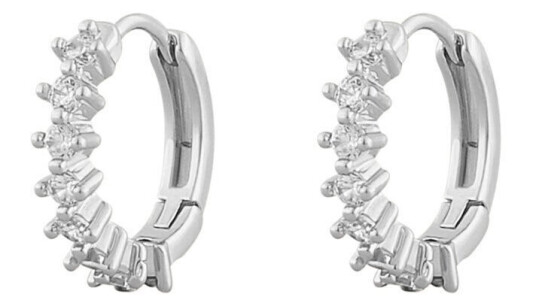 Snö Of Sweden Nuit Small Ring Ear Silver/Clear 14,5mm
