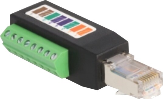 Delock - Nettverksadapter - 8-Pins Terminalblokk (Hann) Vinklet Til Rj-45 (Hann) - Utp - Cat 5E - Svart, Grønn Delock - Nettverksadapter - 8-Pins Terminalblokk (Hann) Vinklet Til Rj-45 (Hann) - Utp - Cat 5E - Svart, Grønn