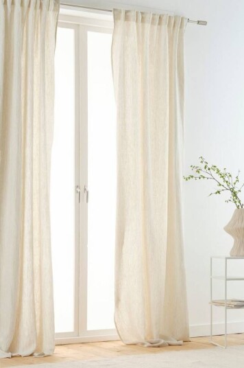 Jotex ALINA gardin med multifunksjonsbånd 2-pk Beige/naturhvit 1639881-01-220 1639881-01-250