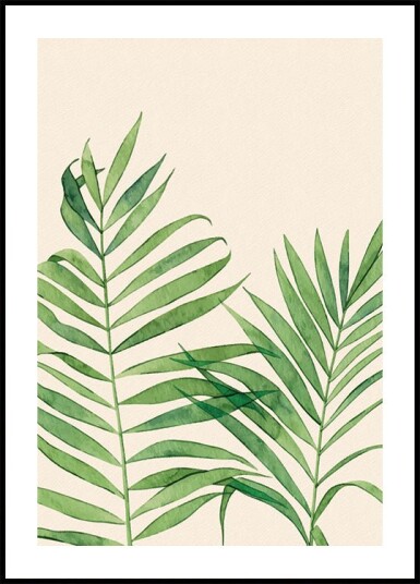 Watercolor Palm Leaf Plakat Plakat / 30x40cm