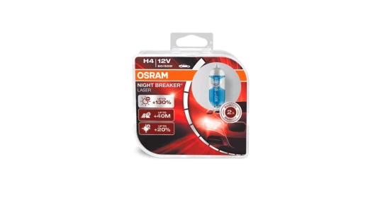 OSRAM H4 Night Breaker Laser 12V 60/55W P43T-38 Pærer - per par OSRAM H4 Night Breaker Laser 12V 60/55W P43T-38 Pærer - per par