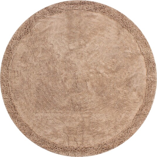 Runde tepper Ebba Natural Cotton Shaggy brun Størrelse: Ø 200 cm