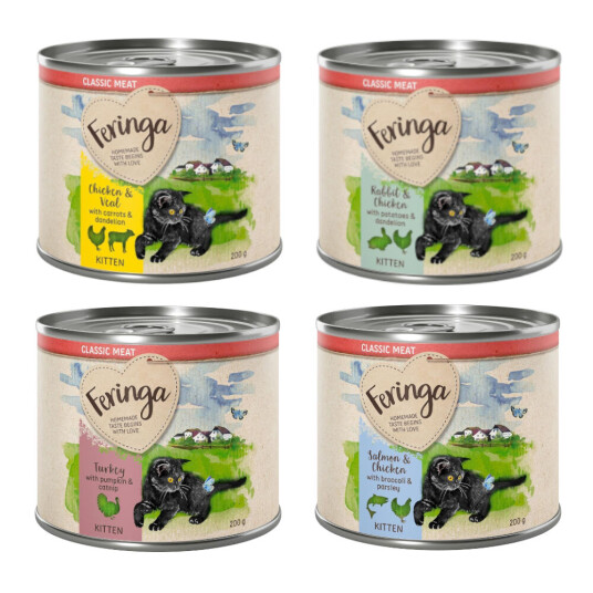 Feringa 6 X 200 G Kitten Blandede Prøvepakker Til Spesialpris! Kitten Duo Blandet (3 Sorter)