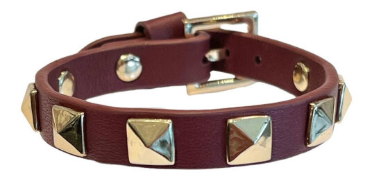DARK Leather Stud Bracelet Maroon DARK Leather Stud Bracelet Maroon