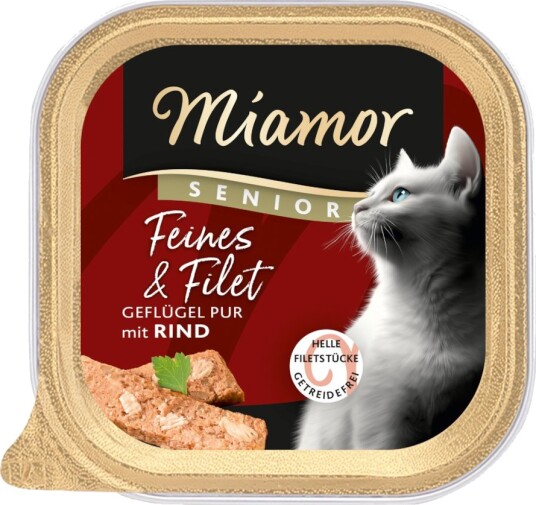 Miamor Våtfôr Senior Feines & Filet Fjærkre Pur & Okse 16 X 100 G