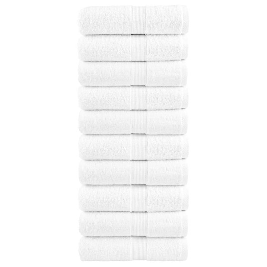 Premium gjestehåndklær SOLUND 10 stk hvit 30x50 cm 600gsm Premium gjestehåndklær SOLUND 10 stk hvit 30x50 cm 600gsm
