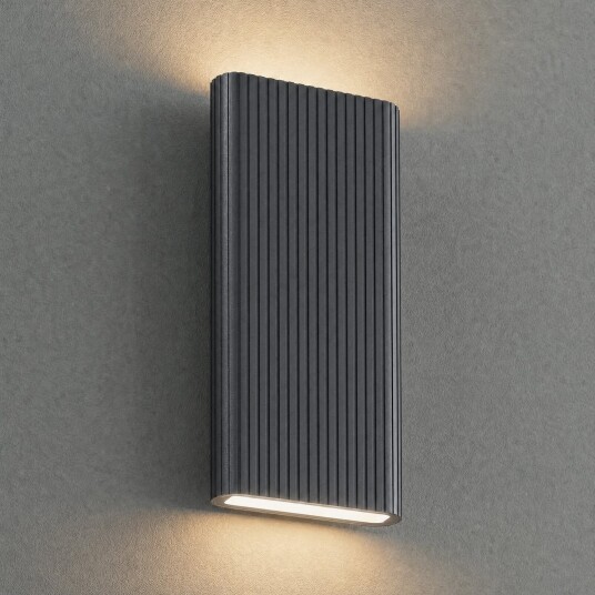 Raija utendørs LED-vegglampe, antrasitt, 40 cm, CCT – Lucande - Moderne - Aluminium - Kantet
