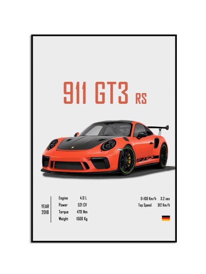 Plakat Porsche 911 GT3 RS Plakat Porsche 911 GT3 RS