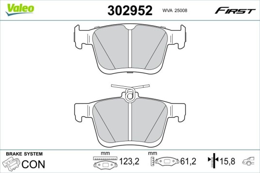 Bremseklosser VALEO 302952