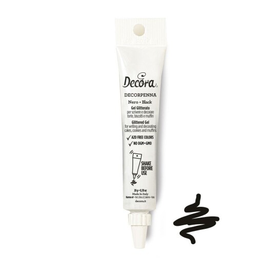 Decora Pyntegele Glitter Svart 20g 