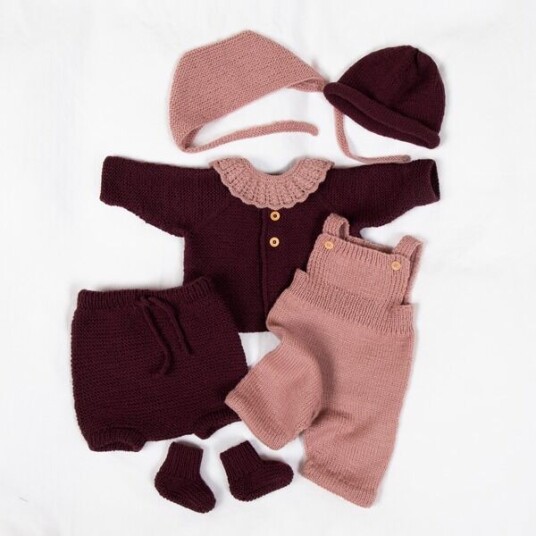 Bluum Strikkesett Babypakke Rille garnpakke i Pure Eco Baby Wool