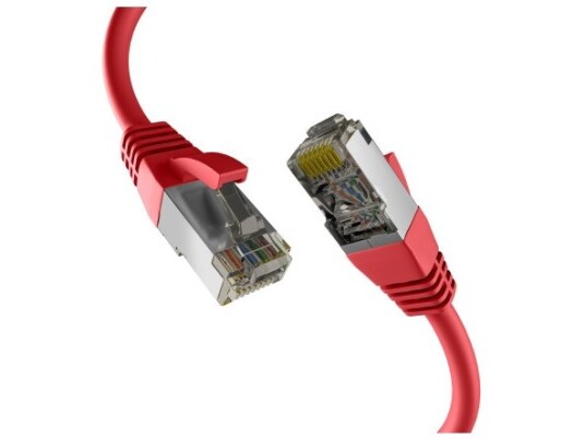 Efb-Elektronik Cat8.1 Rød 7,5M Rj45 Patch Kabel S/Ftp Pimf Lszh 2000Mhz 40Gb Nettverkskabel (Ec020200295)