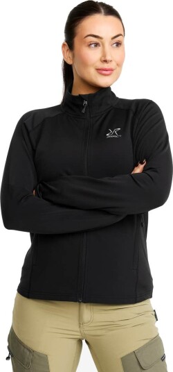 RevolutionRace Evolution Light Stretch Fleece Dame Black Størrelse:M Dame > Overdeler > Fleece & midlayers