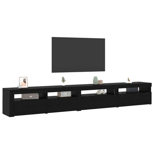 TV stativ 3 pcs Svart eik 270 x 35 x 40 cm Konstruert tre