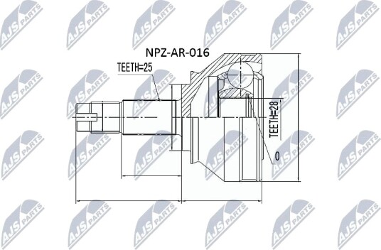 Nty Drivknute drivaksel NTY NPZ AR 016