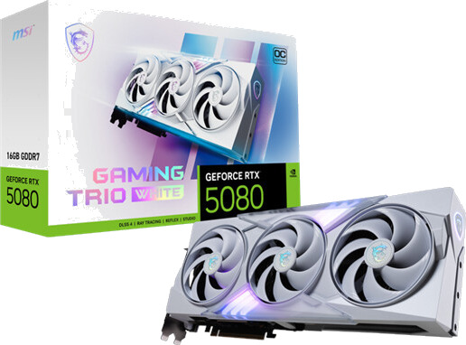 MSI GeForce RTX 5080 GAMING TRIO OC 16GB GDDR7 Grafikkort - Hvit