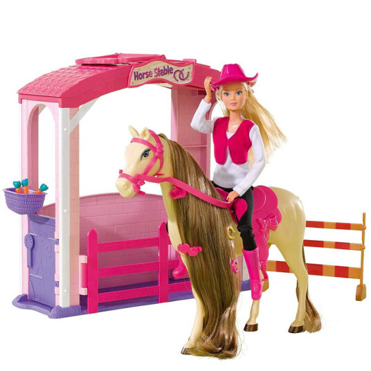 Steffi Love Hestestall Med Hest Og Dukke
