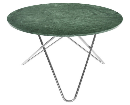 Ox Denmarq Big O Table spisebord marmor indio, rustfritt stativ