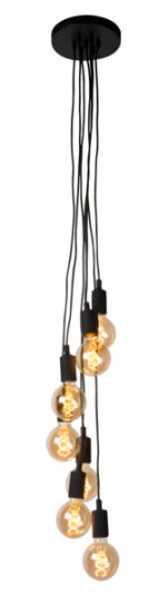 Lucide Fix Multiple Pendellampe 7xE27 Sort - 91812