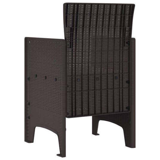  Hagemøbler med puter 2 pcs Brun 53 x 49 x 85 cm Rotting
