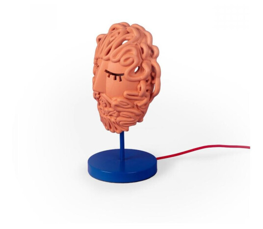 Seletti Magna Graecia Collection Ulysse Mask Bordlampe Terracotta/ Blå Seletti Magna Graecia Collection Ulysse Mask Bordlampe Terracotta/ Blå