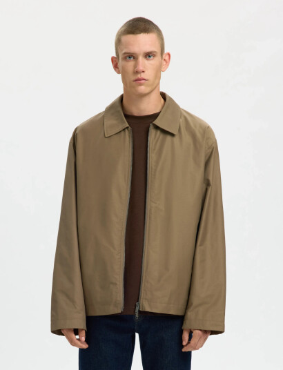 Selected Slhcedric Unpadded Blouson   Khaki green   L