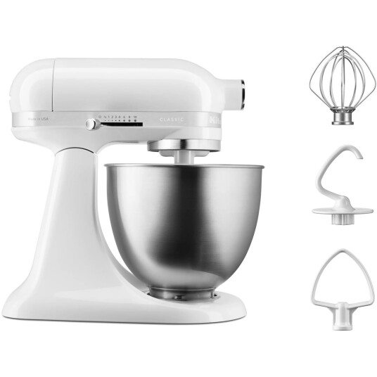 Kitchenaid Mini Classic kjøkkenmaskin hvit 3,3 liter Kitchenaid Mini Classic kjøkkenmaskin hvit 3,3 liter