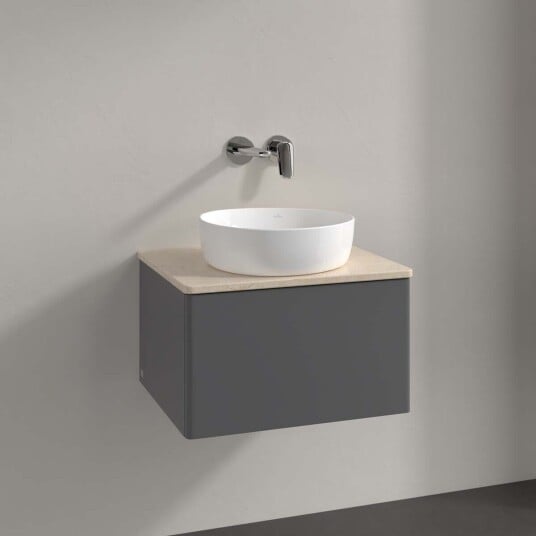 Villeroy & Boch Antao Servantskap med 1 skuff 60x50x36 cm u/lys Antrasitt/Crème Villeroy & Boch Antao Servantskap med 1 skuff 60x50x36 cm u/lys Antrasitt/Crème