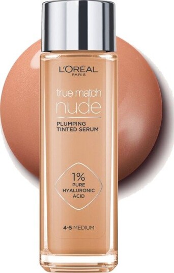 L'Oréal Paris True Match Nude Plumping Tinted Serum - 4-5 Medium Makeup Foundation Makeup Skjønnhet
