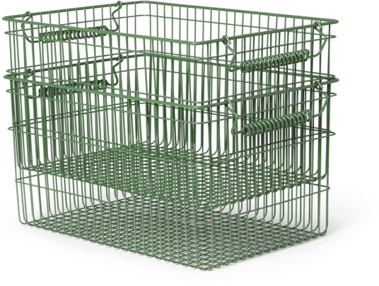 Ferm Living Cala stabelbar kurv 2 pakning Verdant green Ferm Living Cala stabelbar kurv 2 pakning Verdant green