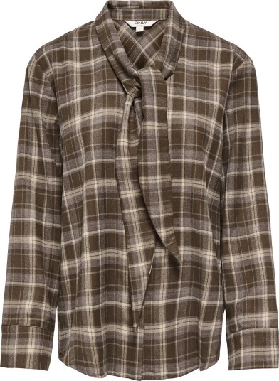 ONLY Onlguka L/S Tie Assy Check Shirt Wvn Brown XL ONLY Onlguka L/S Tie Assy Check Shirt Wvn Brown XL