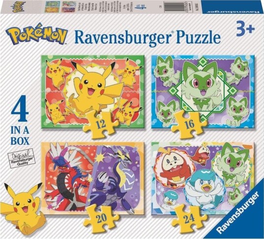 Pokémon puslespillsett - 12, 16, 20, 24 deler