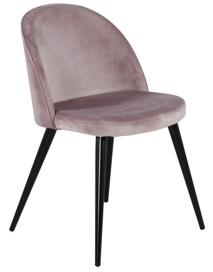 Venture Design Velvet spise stol Rosa Fløyel/svart Rosa