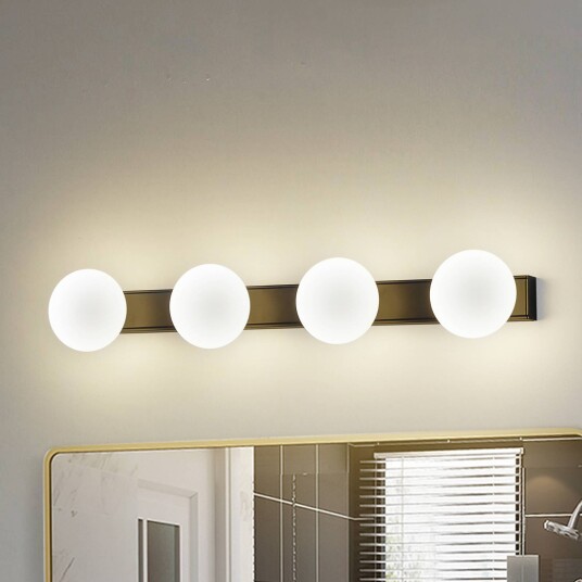 Lucande LED-vegglampe Myrra svart/hvit glass 60 cm