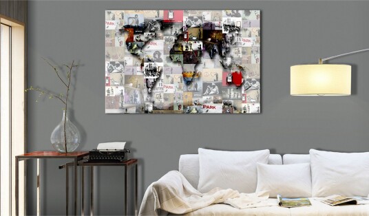Tavle Map: Banksy Inspiration 90X60 Artgeist sp. z o. o.