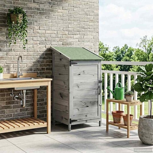 vidaXL Hagehus Grå 59,5 x 56 x 113,5 cm Massiv Furu Tre