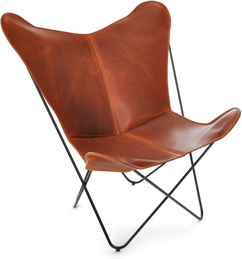 Ox Denmarq Ox Denmarq Papillon Chair Black Steel Frame Leather: Cognac Lenestoler Dennis Marquart Brun Lær/metall