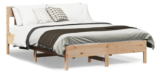 vidaXL Sengeramme med hodegavl 140x190 cm heltre furu 8721012428362