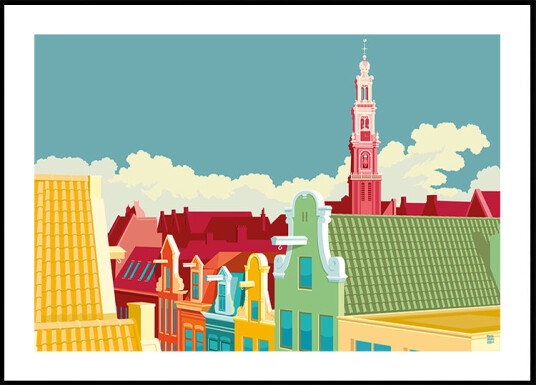 Amsterdam Jordaan Westerkerk Plakat Plakat / 40x50cm Amsterdam Jordaan Westerkerk Plakat Plakat / 40x50cm