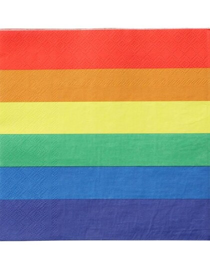 16 stk Regnbue/Pride Servietter 33x33 cm