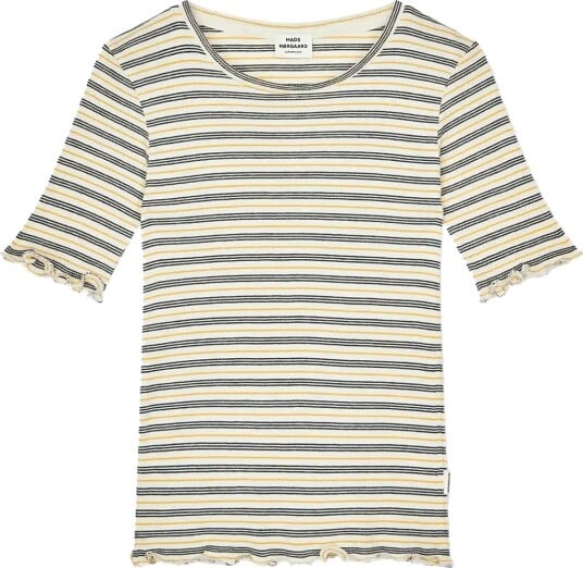 Mads Nørgaard 2X2 Cotton Stripe Stripe Tuviana Tee Yellow 116 Mads Nørgaard 2X2 Cotton Stripe Stripe Tuviana Tee Yellow 116